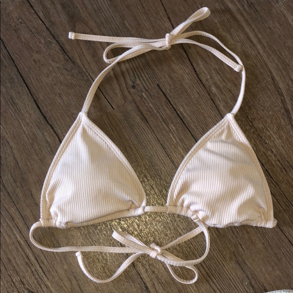 F21 Ribbed Detail Triangle Bikini Top